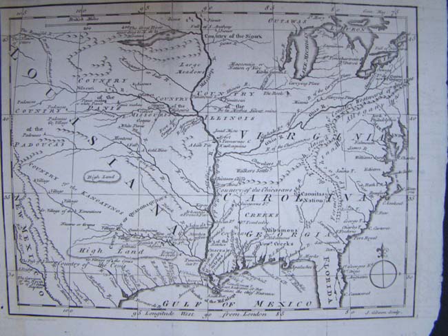 An 18th century Map showing the Louisiana Territory, The Carolinas, Virginia and the Great Lakes region circa 1763. — image 2